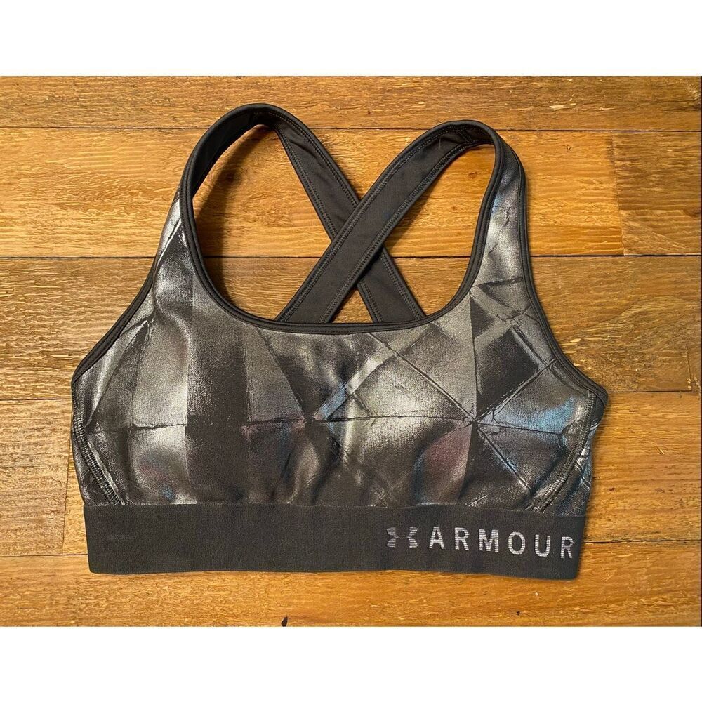 Under Armour Small grey silver sports bra compression